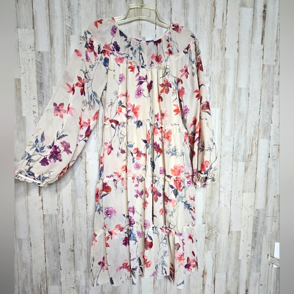 KATE & LILY Floral Tiered Dress Size 8 Chiffon A Line